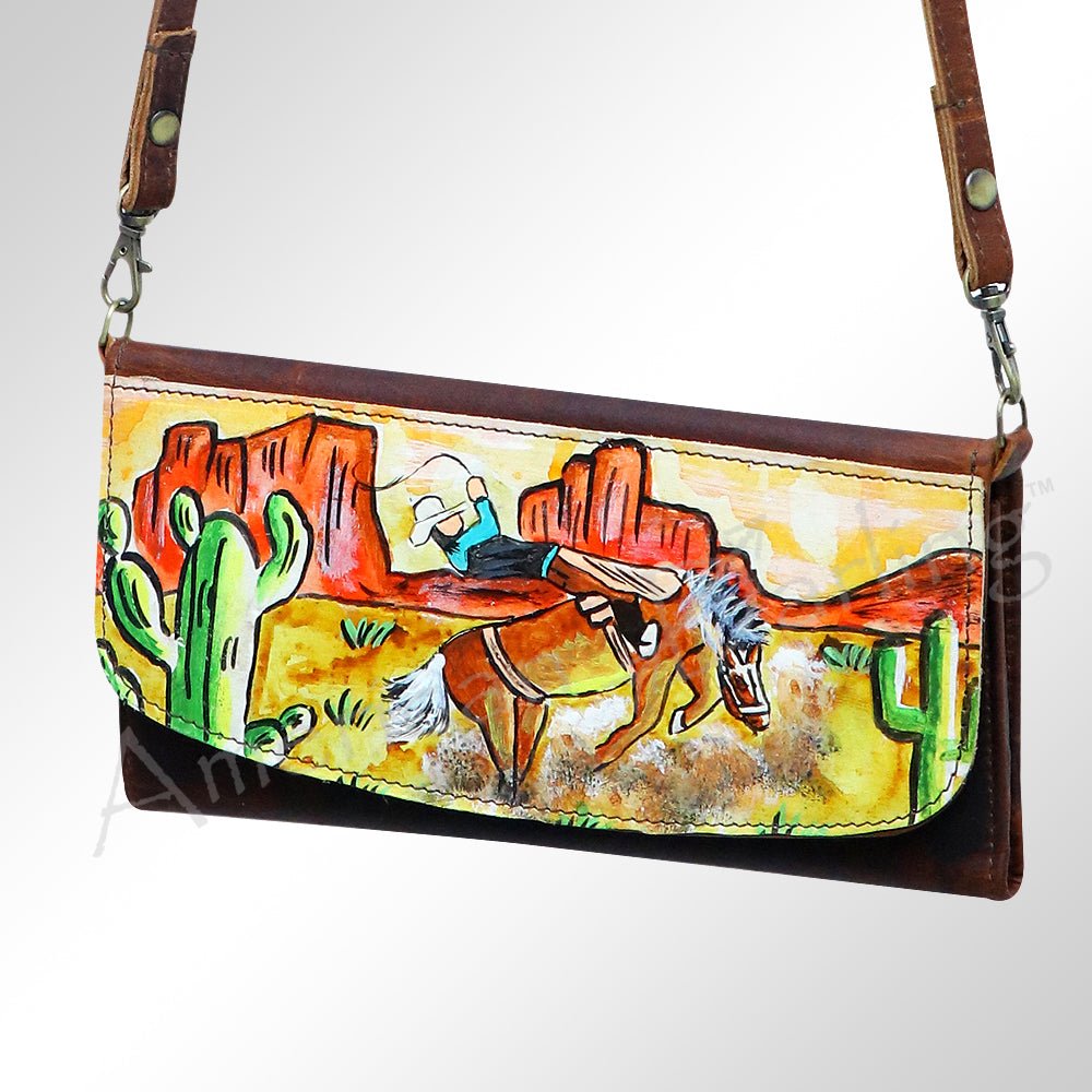 American Darling Wallet Hair on Full Grain Genuine Leather Western Women Bag | Handbag Purse Travel Clutch