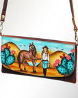 American Darling Wallet Hair on Full Grain Genuine Leather Western Women Bag | Handbag Purse Travel Clutch