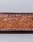 Genuine Leather Handcrafted Tooled Wallet And Western Style Wristlet Bag For Women