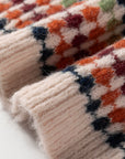 Multicolour Dotty Striped Pattern Knit Drop Shoulder Sweater