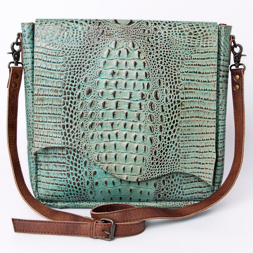 American Darling ADBG764 Crossbody Crocodile Embossed Genuine Leather Women Bag Western Handbag Purse