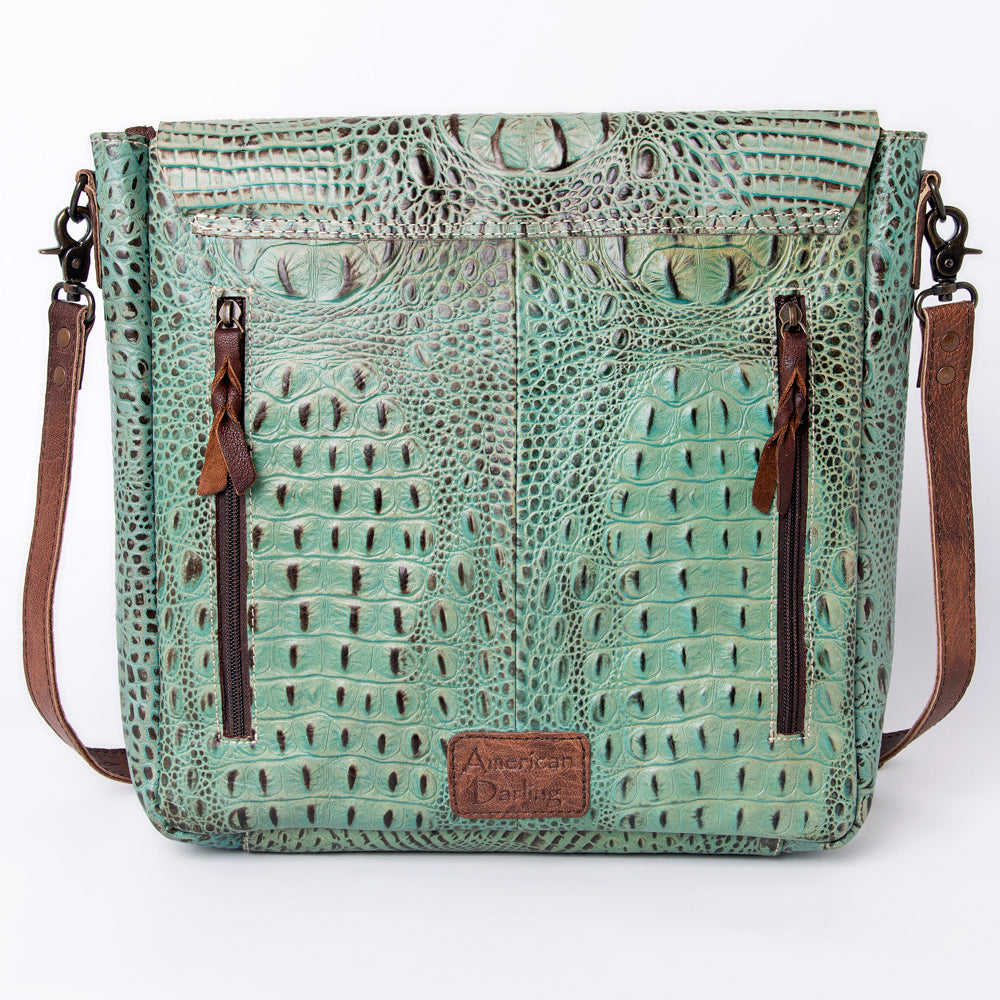 American Darling ADBG764 Crossbody Crocodile Embossed Genuine Leather Women Bag Western Handbag Purse