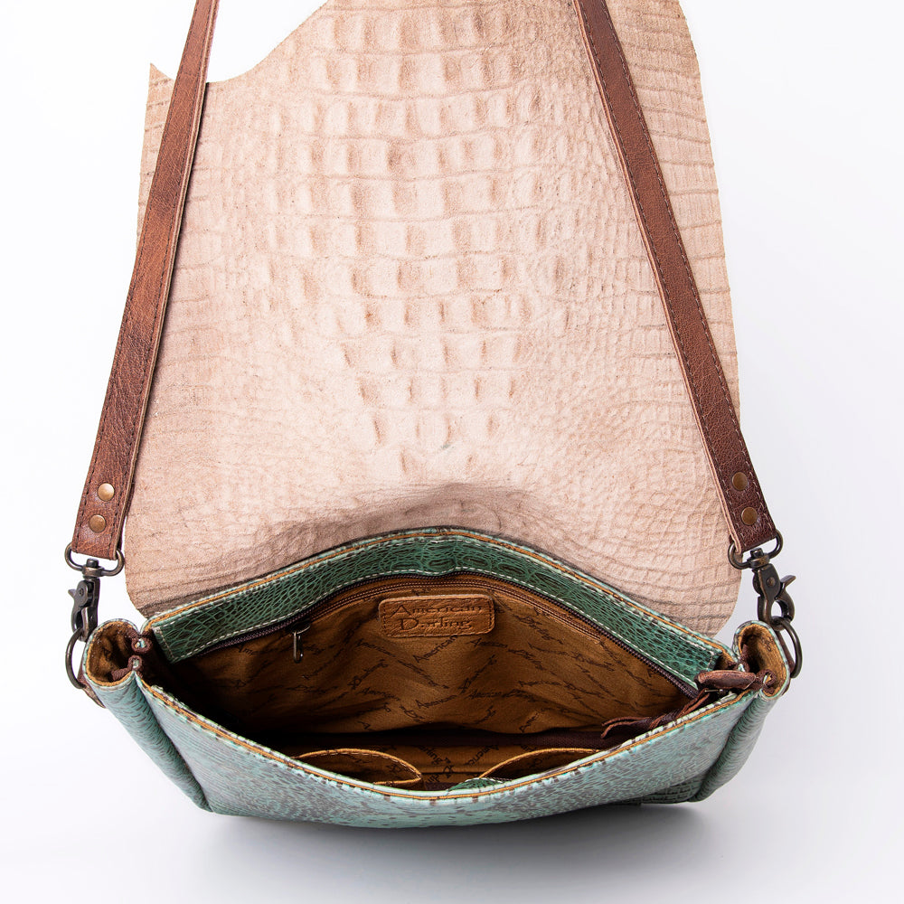 American Darling ADBG764 Crossbody Crocodile Embossed Genuine Leather Women Bag Western Handbag Purse