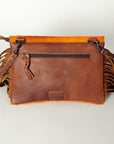 American Darling ADBG501A Clutch Hand Tooled Hair On Genuine Leather women bag western handbag purse