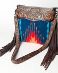 American Darling SIGNATURE CROSSBODY Hand Tooled Upcycled Wool Genuine Leather women bag western handbag purse