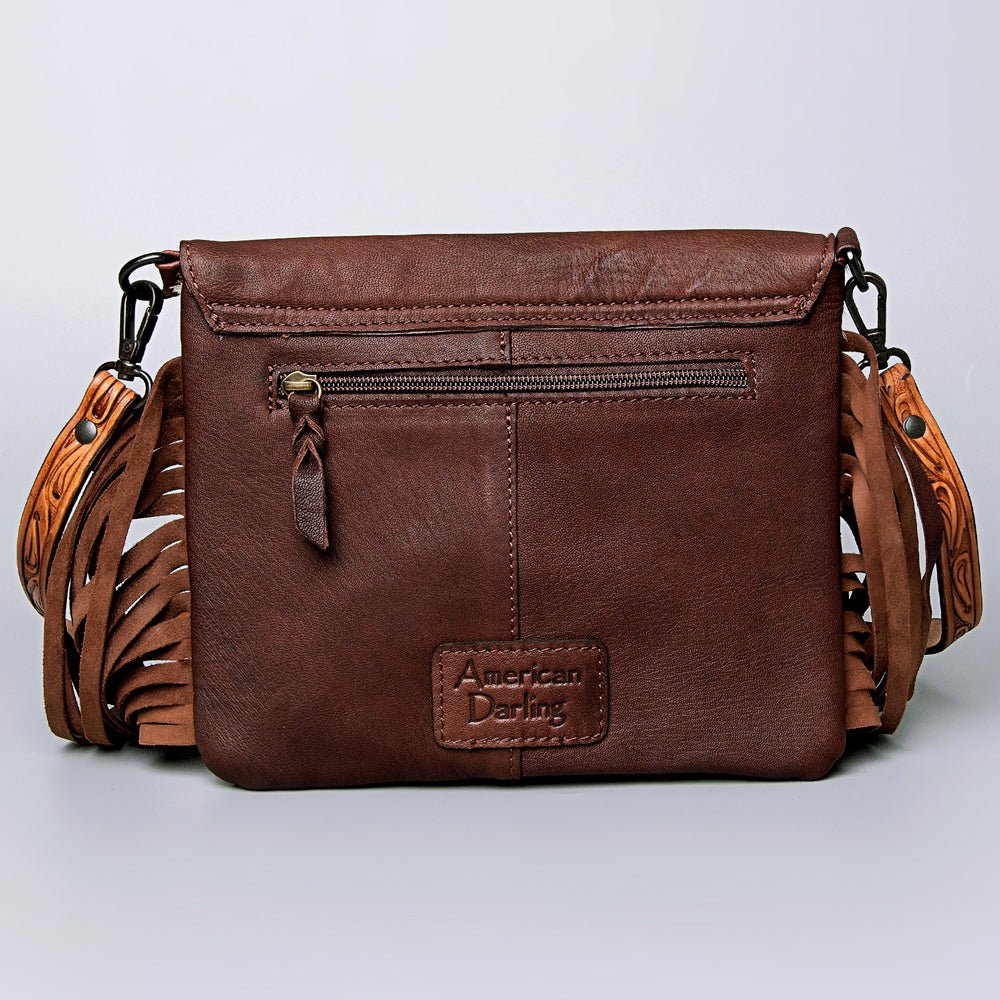 American Darling ADBGZ279A Cross Body Hand Tooled Hair On Genuine Leather women bag western handbag purse