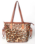 American Darling ADBGZ313B Tote Hand Tooled Hair On Genuine Leather women bag western handbag purse