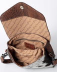American Darling ADBGZ432B Cross Body Hand Tooled Hair On Genuine Leather women bag western handbag purse