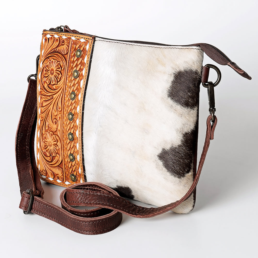 American Darling Beautifully Hand Tooled Hair-On Genuine Leather women bag western handbag purse