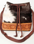 American Darling ADBGZ454B Tote Hand Tooled Hair On Genuine Leather women bag western handbag purse