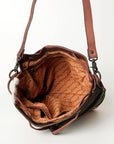 American Darling ADBGZ454B Tote Hand Tooled Hair On Genuine Leather women bag western handbag purse