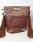 American Darling Clutch Hand Tooled Saddle Blanket Fabric Genuine Leather Western Women Bag Handbag Purse | Purses for Cute