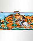 American Darling Wristlet Bag, Hand-Painted Genuine Leather, Western Vegetable Tanned Full Grain Leather Wallet Bag
