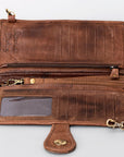 American Darling Wristlet Bag, Hand-Painted Genuine Leather, Western Vegetable Tanned Full Grain Leather Wallet Bag