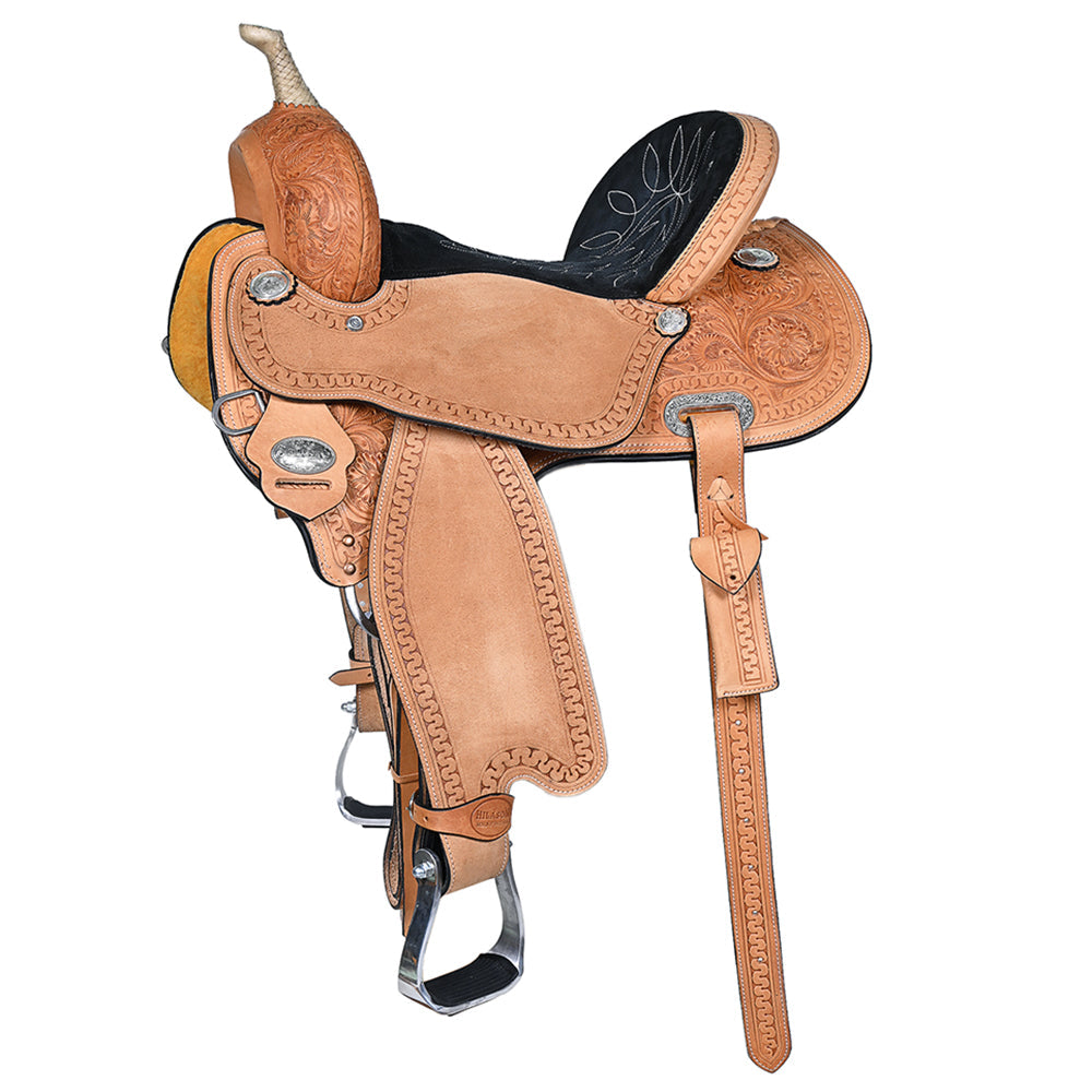 Hilason Western Horse Barrel Racing Trail American Leather Saddle Tan Tack