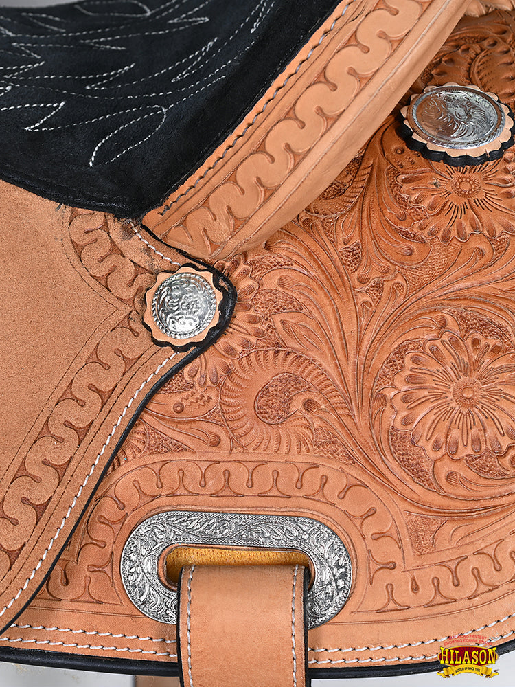 Hilason Western Horse Barrel Racing Trail American Leather Saddle Tan Tack