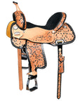 Hilason Western Horse Barrel Racing Trail American Leather Saddle Tan Tack