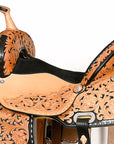 Hilason Western Horse Barrel Racing Trail American Leather Saddle Tan Tack