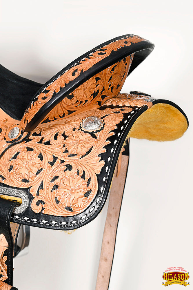 Hilason Western Horse Barrel Racing Trail American Leather Saddle Tan Tack
