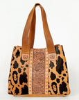 American Darling Tote Hand Tooled Hair On Genuine Leather women bag western handbag purse