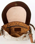 American Darling Messenger Hand Tooled Hair On Genuine Leather women bag western handbag purse