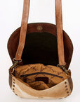American Darling Messenger Hand Tooled Hair On Genuine Leather women bag western handbag purse
