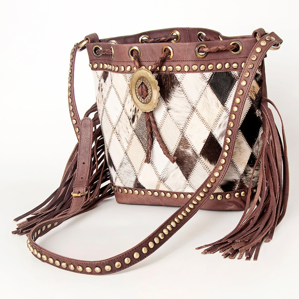 American Darling Bucket Hair On Genuine Leather Women Bag Western Handbag Purse