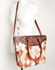 American Darling Tote Hand Tooled Hair On Genuine Leather Women Bag Western Handbag Purse