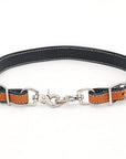 Bar H Equine Horse Genuine Leather Floral Design Tie Downs Snap Ends Tan