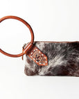 American Darling ADBGZ335A Wristlet Hand Tooled Hair On Genuine Leather women bag western handbag purse