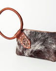 American Darling ADBGZ335A Wristlet Hand Tooled Hair On Genuine Leather women bag western handbag purse