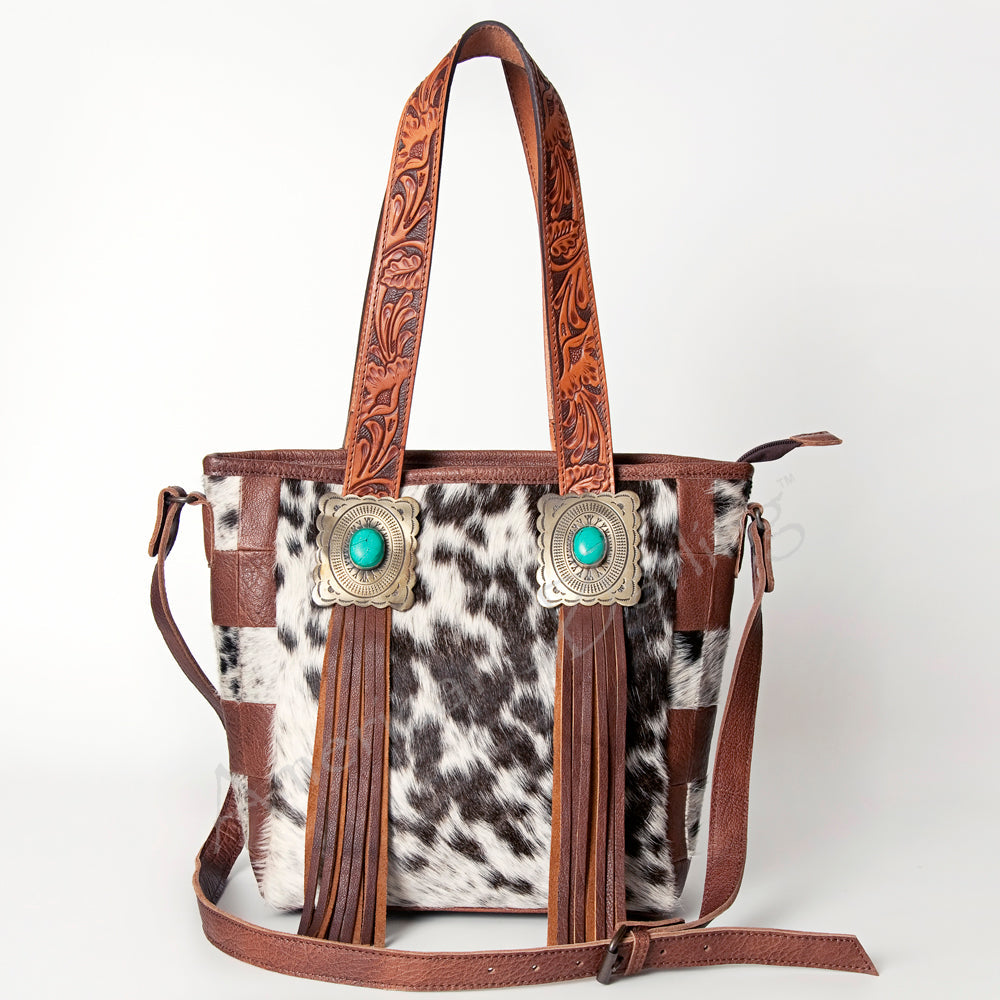 American Darling Tote Bag for Women, Hair-On Cowhide Western Bag, Premium Full Grain Leather with Fringes &amp; YKK Zipper