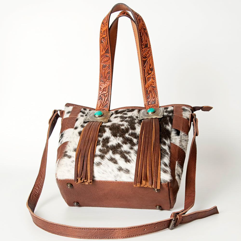 American Darling Tote Bag for Women, Hair-On Cowhide Western Bag, Premium Full Grain Leather with Fringes &amp; YKK Zipper
