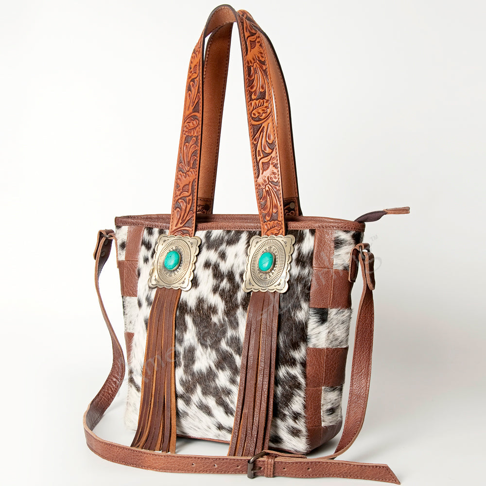 American Darling Tote Bag for Women, Hair-On Cowhide Western Bag, Premium Full Grain Leather with Fringes &amp; YKK Zipper