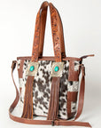 American Darling Tote Bag for Women, Hair-On Cowhide Western Bag, Premium Full Grain Leather with Fringes & YKK Zipper
