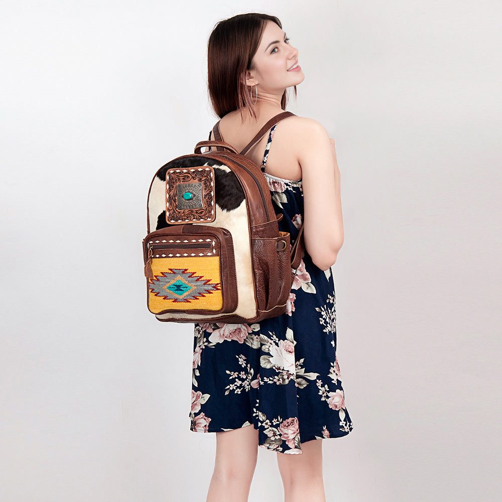 ADBG782 American Darling Hand Tooled Saddle Blanket Hair On Genuine Leather Women Bag Western Handbag Purse