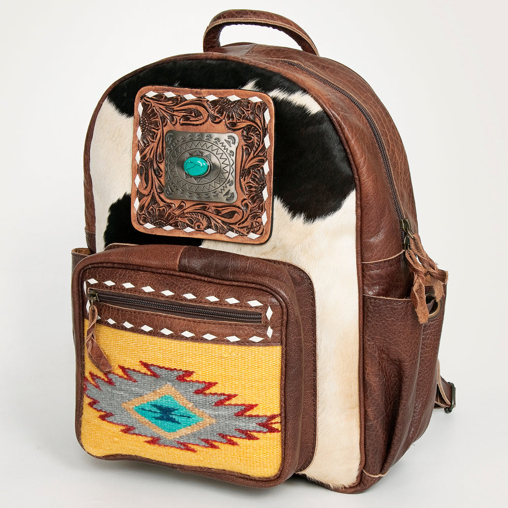 ADBG782 American Darling Hand Tooled Saddle Blanket Hair On Genuine Leather Women Bag Western Handbag Purse