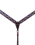 Bar H Equine American Leather Horse Saddle Tack One Ear Headstall | Breast Collar | Browband Headstall | Wither Strap | Tack Set for Horses BER116