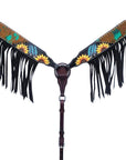 Bar H Equine American Leather Horse Saddle Tack One Ear Headstall | Breast Collar | Browband Headstall | Wither Strap | Tack Set for Horses BER118