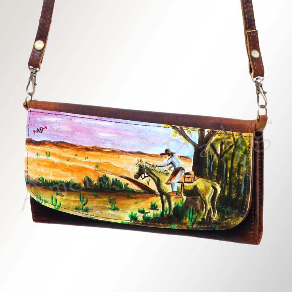 American Darling Wallet Genuine Leather Women Bag Western Handbag Purse