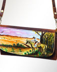 American Darling Wallet Hair on Full Grain Genuine Leather Western Women Bag | Handbag Purse Travel Clutch
