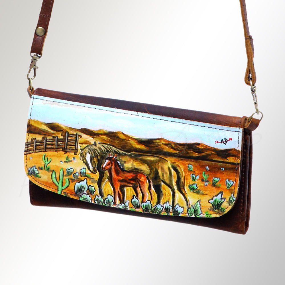American Darling Wallet Genuine Leather Women Bag Western Handbag Purse