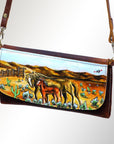 American Darling Wallet Hair on Full Grain Genuine Leather Western Women Bag | Handbag Purse Travel Clutch