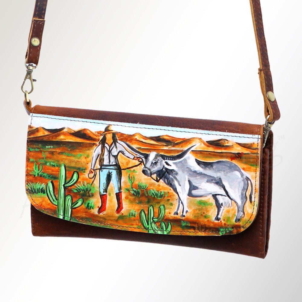 American Darling Wallet Hair on Full Grain Genuine Leather Western Women Bag | Handbag Purse Travel Clutch