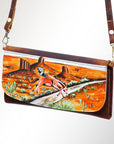 American Darling Wallet Hair on Full Grain Genuine Leather Western Women Bag | Handbag Purse Travel Clutch