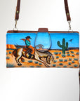 American Darling Wristlet Bag, Hand-Painted Genuine Leather, Western Vegetable Tanned Full Grain Leather Wallet Bag