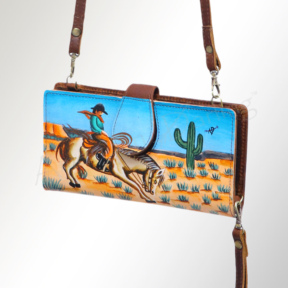 American Darling Wristlet Genuine Leather Women Bag Western Handbag Purse
