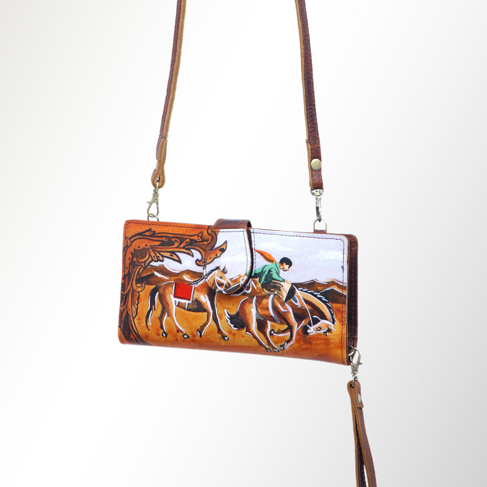 American Darling Wristlet Genuine Leather Women Bag Western Handbag Purse