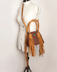American Darling Hand Tooled Hair On Genuine Leather Women Bag Western Handbag Purse