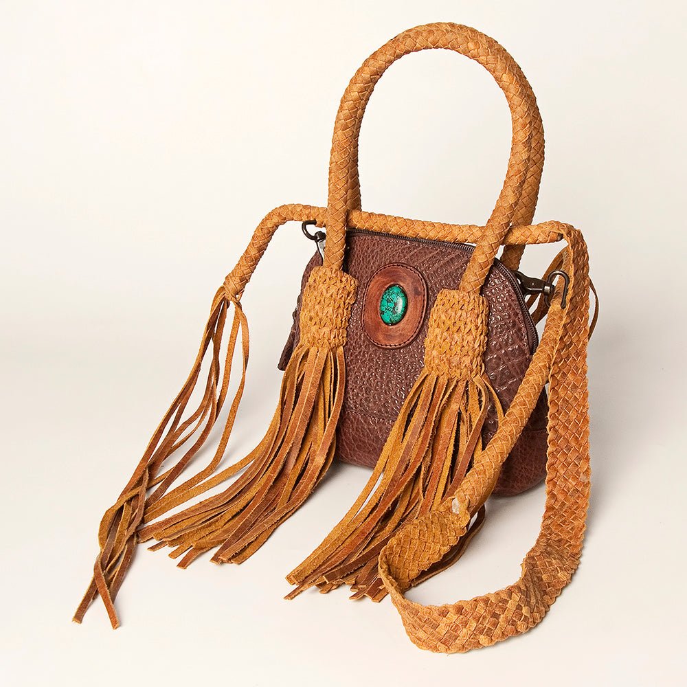 American Darling Hand Tooled Hair On Genuine Leather Women Bag Western Handbag Purse